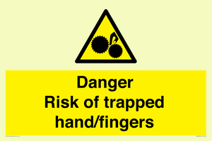 Danger Risk of trapped hand/fingers
